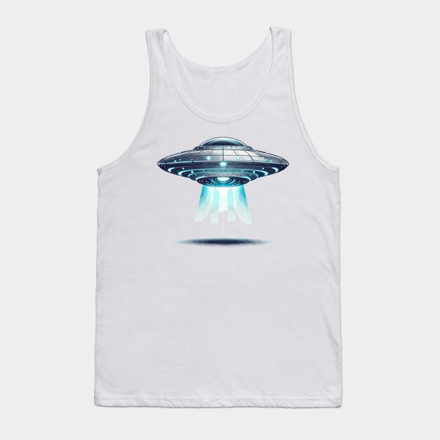 Ethereal Arrival: The Futuristic UFO Tank Top by Graphic Wonders Emporium